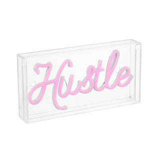 Hustle Contemporary Glam Acrylic Box USB Operated LED Neon Light - JONATHAN Y