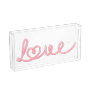 Love Contemporary Glam Acrylic Box USB Operated LED Neon Light - JONATHAN Y