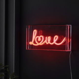Love Contemporary Glam Acrylic Box USB Operated LED Neon Light - JONATHAN Y