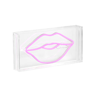 Lips Contemporary Glam Acrylic Box USB Operated LED Neon Light - JONATHAN Y