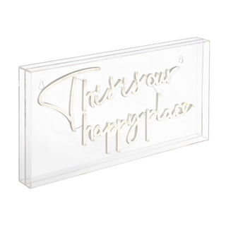 This Is Your Happy Place Contemporary Glam Acrylic Box USB Operated LED Neon Light - JONATHAN Y