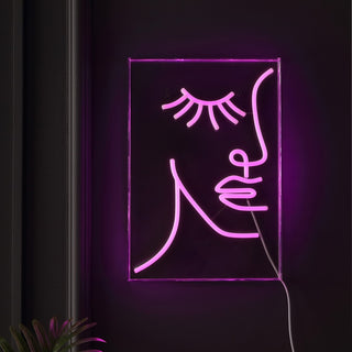 Half-Face Contemporary Glam Acrylic Box USB Operated LED Neon Light - JONATHAN Y