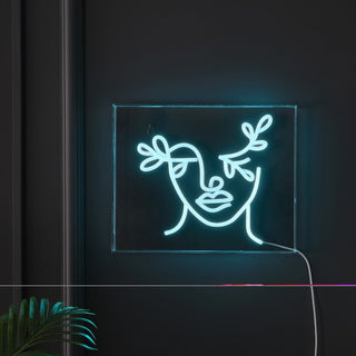 Teary Face Contemporary Glam Acrylic Box USB Operated LED Neon Light - JONATHAN Y