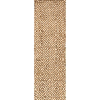 Hira Hand Woven Diamond Chunky Jute Area Rug