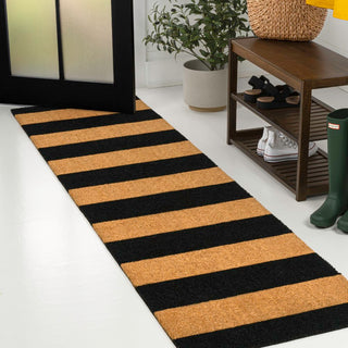 Sutton Modern Coastal Striped Coir Area Rug