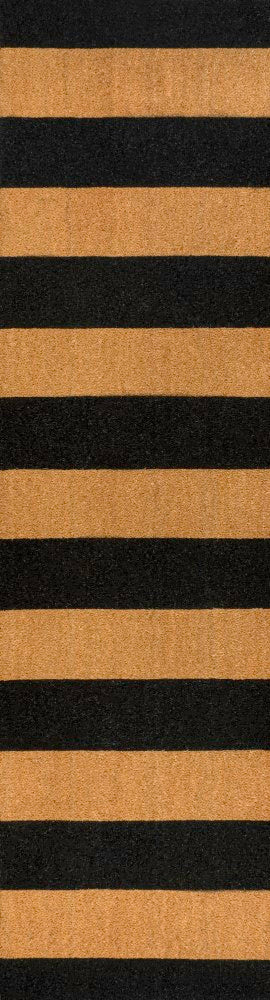 Sutton Modern Coastal Striped Coir Area Rug