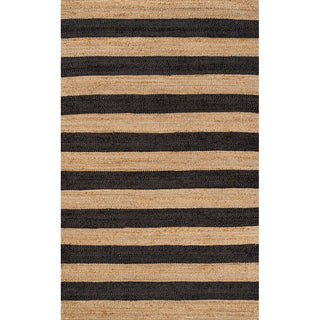Jayden Rustic Farmhouse Woven Jute Stripe Area Rug