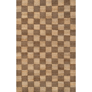 Theo Modern Farmhouse Woven Jute Checkerboard Area Rug