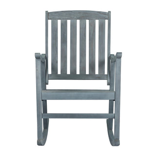 Penny Classic Slat-Back 300-Lbs Support Acacia Wood Patio Outdoor Rocking Chair - JONATHAN Y