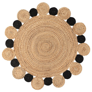 Ayana Two-tone Jute Hippy Circle Area Rug
