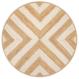 Piper Two-tone Chevron Round Jute Area Rug