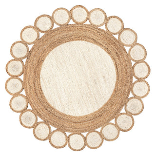 Skye Two-tone Jute Circle Border Area Rug