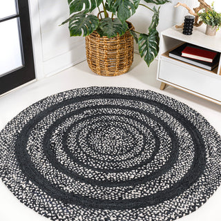 Abyss Braided Bohemian Coastal Round Jute Area Rug