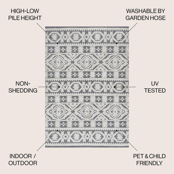Citta High-low Pile Mediterranean Tile Area Rug