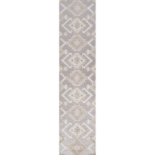 Sumak High-low Pile Neutral Diamond Kilim Area Rug
