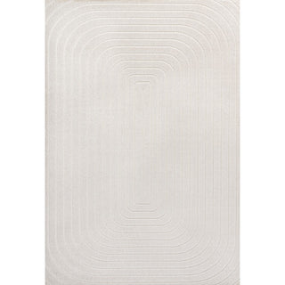 Freya High-Low Modern Scandinavian Arch Stripe Monotone Indoor/Outdoor Area Rug