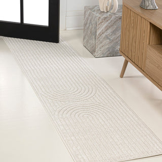 Sofia High-Low MidCentury Modern Arch Stripe Two-Tone Indoor/Outdoor Area Rug