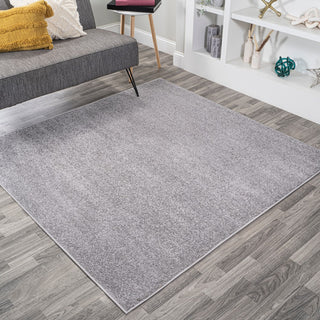 Haze Solid Low-pile Area Rug Gray