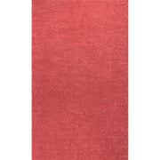 Haze Solid Low-pile Area Rug Red