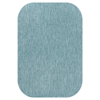 Miles Modern Minimalist Radius Corner Solid Indoor/Outdoor Area Rug