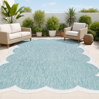 Alice Classic Cottage Two-tone Scalloped Indoor/Outdoor Area Rug