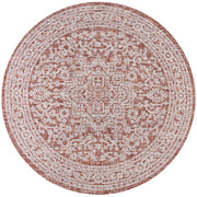 Sinjuri Medallion Textured Weave Indoor/outdoor Round Rug
