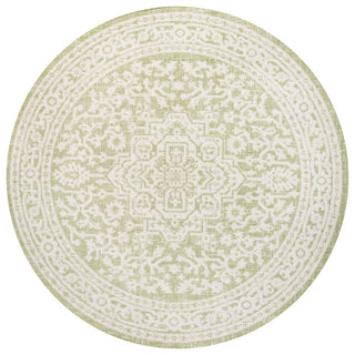 Sinjuri Medallion Textured Weave Indoor/outdoor Round Rug