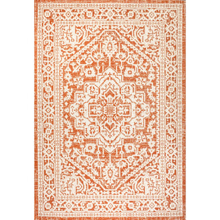 Sinjuri Medallion Textured Weave Indoor/outdoor Area Rug