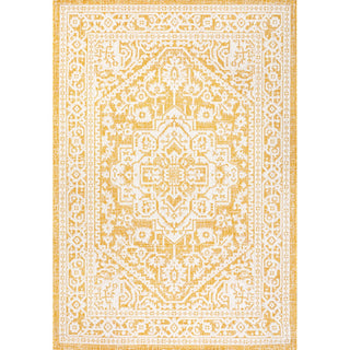 Sinjuri Medallion Textured Weave Indoor/outdoor Area Rug