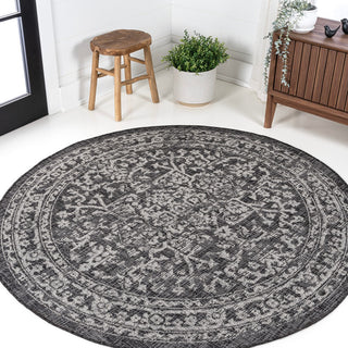 Malta Bohemian Medallion Textured Weave Indoor/outdoor Round Rug