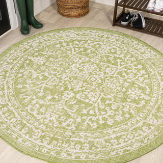 Malta Bohemian Medallion Textured Weave Indoor/outdoor Round Rug