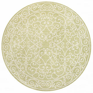 Charleston Vintage Filigree Textured Weave Indoor/outdoor Round Rug