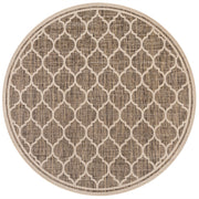 Trebol Moroccan Trellis Textured Weave Indoor/outdoor Round Rug