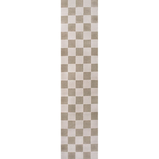 Modern Geometric Checkerboard High-Low Area Rug