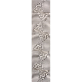 Arielle Mid-Century Modern Curve Stripe Reversible Machine-Washable Indoor/Outdoor Area Rug