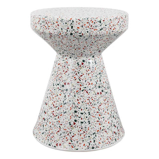 Xenia 17.75" Modern Bohemian Terrazzo Indoor/Outdoor Drum Accent Table - JONATHAN Y