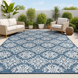 Amora Traditional Mediterranean Tile Design Indoor/Outdoor Area Rug