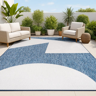 Lucian Modern Geometric Abstract Two-tone Indoor/Outdoor Area Rug