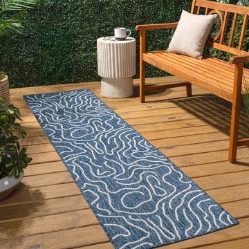 Nolan Modern Coastal Organic Shapes Indoor/Outdoor Area Rug