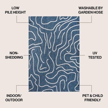 Nolan Modern Coastal Organic Shapes Indoor/Outdoor Area Rug