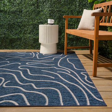 Nolan Modern Coastal Organic Shapes Indoor/Outdoor Area Rug