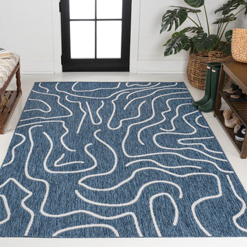 Nolan Modern Coastal Organic Shapes Indoor/Outdoor Area Rug