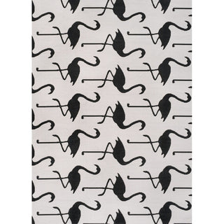 Liana Casual Coastal Flamingos Two-tone Indoor/Outdoor Area Rug