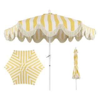 Collins 9 ft. Classic Cottage Tassel Market Patio Umbrella