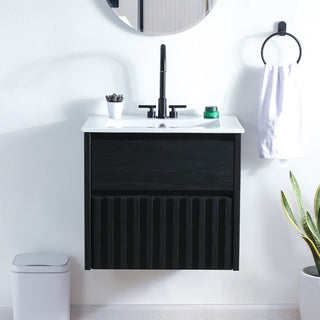 Sherwin Slat Modern Coastal 2-Drawer Wall Mounted Bath Vanity Cabinet Only (Sink Basin Not Included) - JONATHAN Y