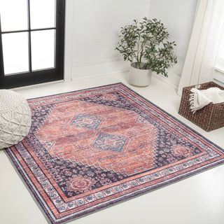 Dalyan Geometric Medallions Washable Area Rug