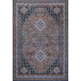 Dalyan Geometric Medallions Washable Area Rug