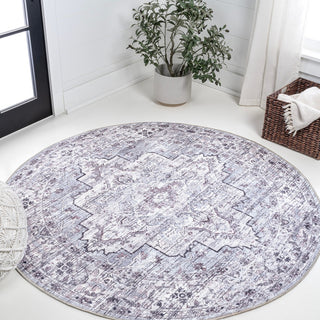 Didim Boho Gray Medallion Washable Area Rug