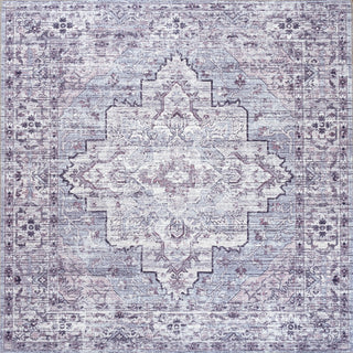 Didim Boho Gray Medallion Washable Area Rug