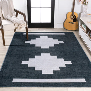 Adriel Geometric Tribal Medallion Machine-washable Area Rug